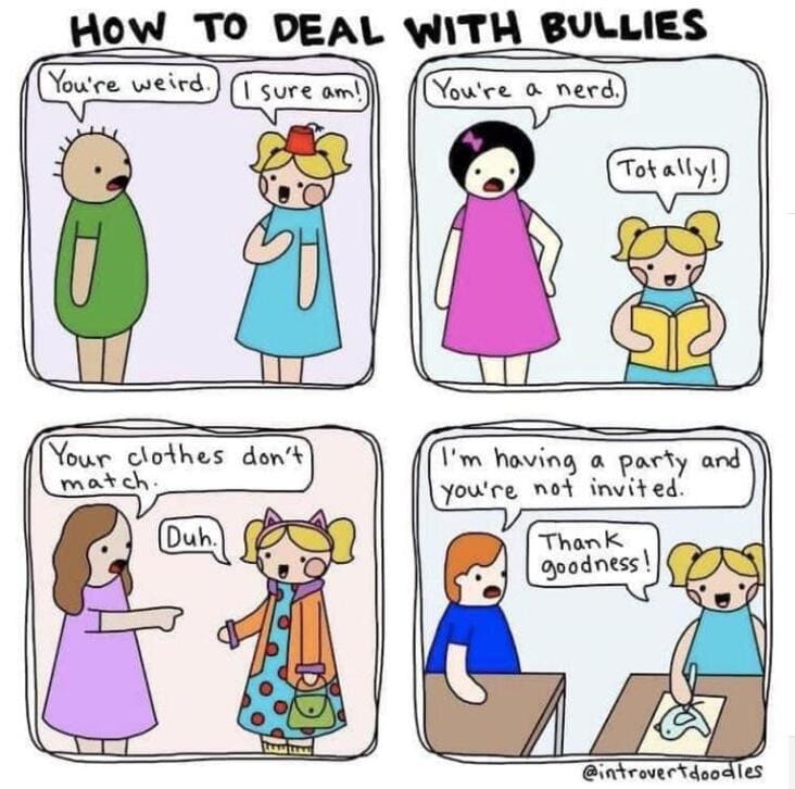 how to deal with bullies wholesome meme