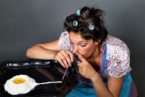 WTF stock photos snorting eggs like cocaine