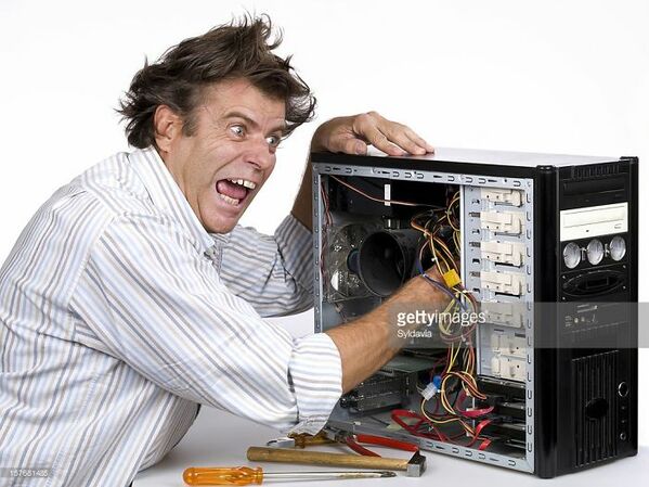 WTF stock photos computer fixing