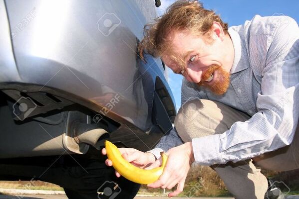 WTF stock photos banana exhaust pipe