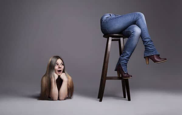 WTF stock photos woman in jeans but she's been cut in half