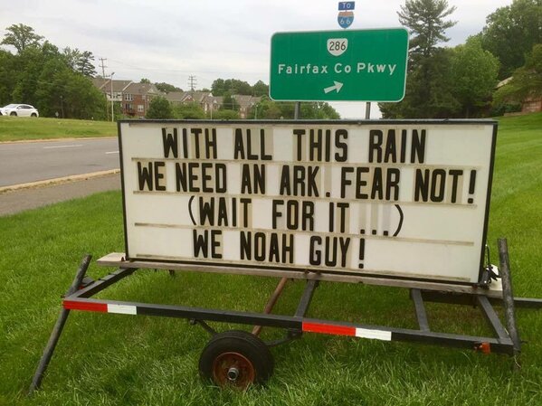 with all this rain we need an ark joke, we noah guy, Funny church signs, humorous signs, jokes about god and church, clean humor