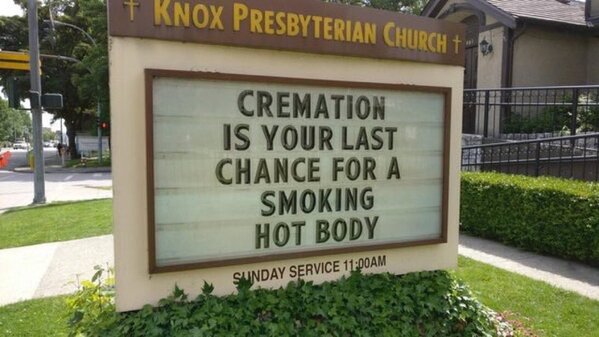 Funny church signs, humorous signs, jokes about god and church, clean humor