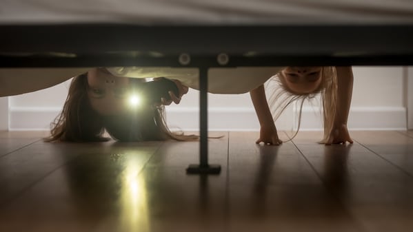 adults share what scared them as kids, scary photos, checking under bed with daughter