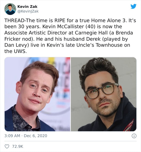 viral movie tweets about Home Alone, reboot pitch, twitter thread