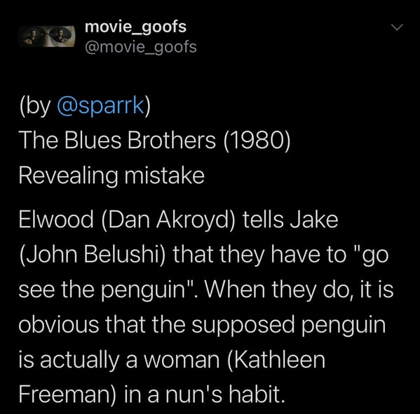 funny fake movie goofs, twitter account trolls film nerds