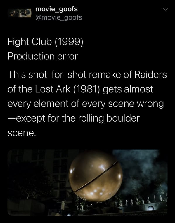 funny fake movie goofs, twitter account trolls film nerds