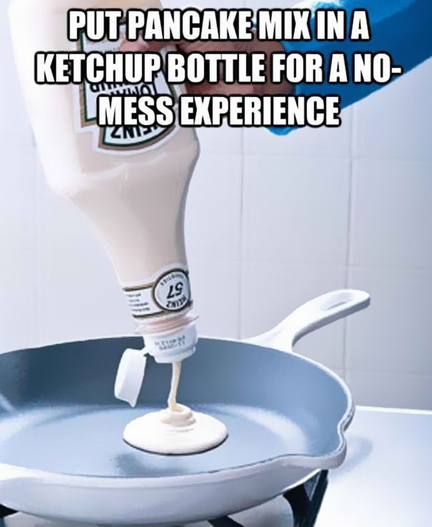 use old ketchup bottle for batter life hacks, best life hacks 2021, life hacks everyday things, lifehacks you didn't know, best life hacks, best life hacks 2020