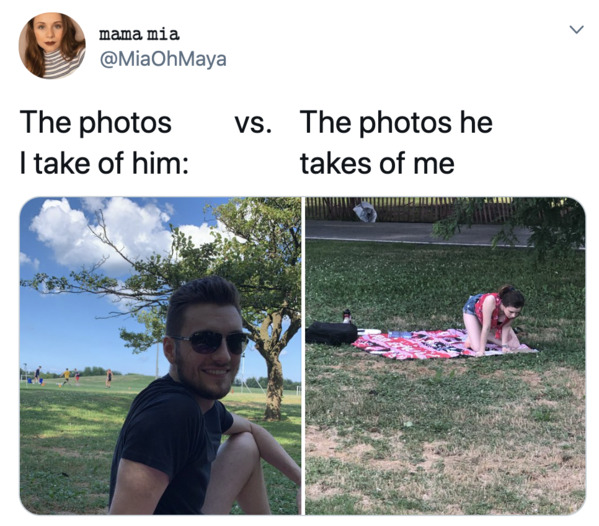 Boyfriends take pictures of girlfriends, twitter, tweets, Pics I take of my boyfriend vs pics he takes of me, funny bad photos taken by boyfriends