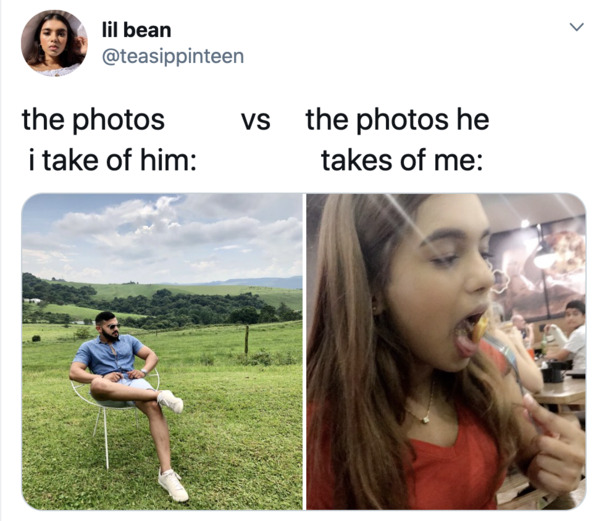 Boyfriends take pictures of girlfriends, twitter, tweets, Pics I take of my boyfriend vs pics he takes of me, funny bad photos taken by boyfriends