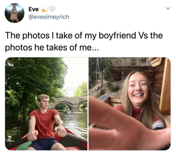 Boyfriends take pictures of girlfriends, twitter, tweets, Pics I take of my boyfriend vs pics he takes of me, funny bad photos taken by boyfriends