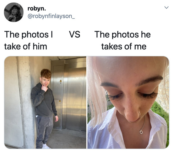 Boyfriends take pictures of girlfriends, twitter, tweets, Pics I take of my boyfriend vs pics he takes of me, funny bad photos taken by boyfriends