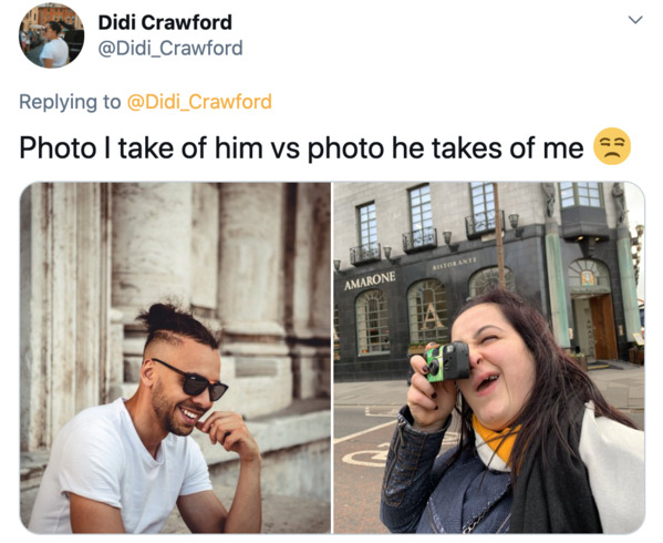 Boyfriends take pictures of girlfriends, twitter, tweets, Pics I take of my boyfriend vs pics he takes of me, funny bad photos taken by boyfriends