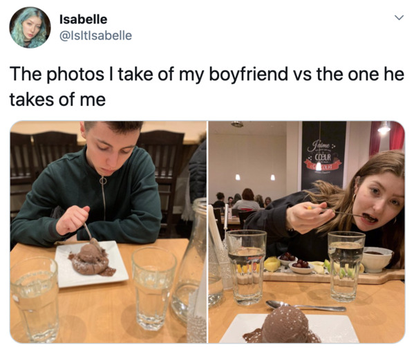 Boyfriends take pictures of girlfriends, twitter, tweets, Pics I take of my boyfriend vs pics he takes of me, funny bad photos taken by boyfriends