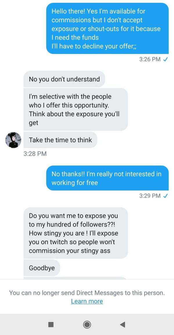 Choosing beggars, rude people asking for free stuff, reddit, entitled people, bad negotiations, paying with exposure