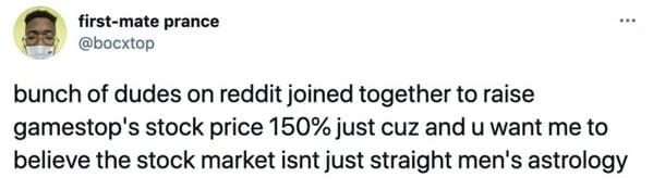 Funny tweets, reddit, stock market, GameStop, funny twitter response to GameStop squeeze, short stock, selling short, wallstreetbets, funny stock market memes, jokes about GameStop