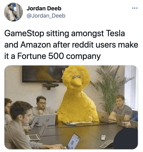 Funny tweets, reddit, stock market, GameStop, funny twitter response to GameStop squeeze, short stock, selling short, wallstreetbets, funny stock market memes, jokes about GameStop