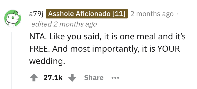 AITA Vegan wedding, picky eater uncle story, wedding horror stories, reddit am I the asshole post, funny wedding planning story, vegans, meat eaters, rude wedding guests, nta, not the asshole