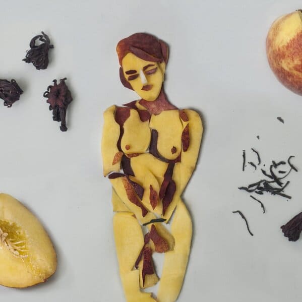 Food porn, body positivity, art, everyday objects, painting, sketches, cool art, jolita vaitkute, funny naked photos with vegetables and fruit, food made into art, artist makes food into sexy art