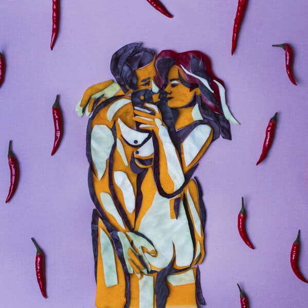 Food porn, body positivity, art, everyday objects, painting, sketches, cool art, jolita vaitkute, funny naked photos with vegetables and fruit, food made into art, artist makes food into sexy art