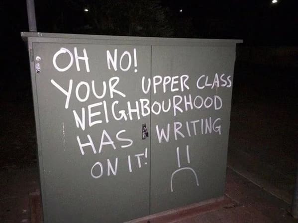 Funny vandalism, mildly vandalized, funny graffiti, wholesome, spray paint, street art, humor, clever writing on the wall, vandals, protests, reddit