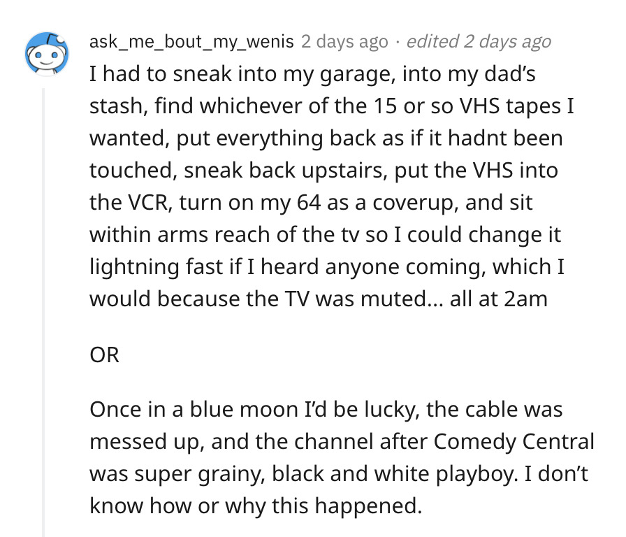 Life before internet porn, men share on reddit, what guys did before streaming pornography, funny answers, reddit ask men, porno, NSFW