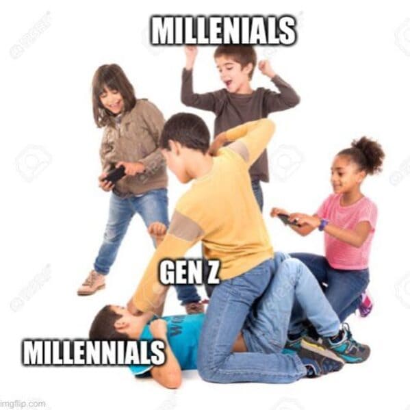 Millennials gen z memes, funny roasts of millennials, get z mean to millennials, generational war, funny memes about millennials, funny roast jokes