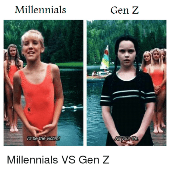 Millennials gen z memes, funny roasts of millennials, get z mean to millennials, generational war, funny memes about millennials, funny roast jokes