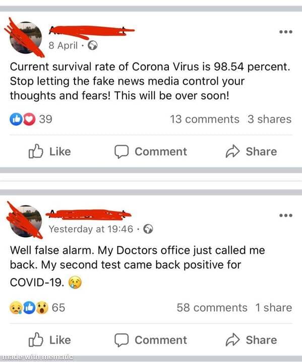 March 2020 coronavirus posts that did not hold up, aged like milk, reddit, agedlikemilk, politics, funny, sad, covid deaths, covid America, coronavirus march tweets