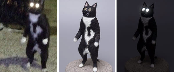 Funny Animal sculpture recreations, Japanese artists remakes cat photos as statues, hilarious animal pics, great gift ideas, remakes of animal pictures in ceramic form, twitter, meetissai