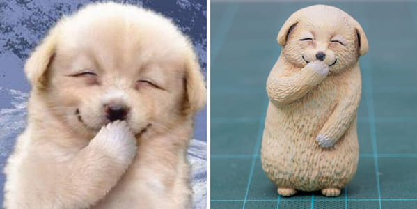 Funny Animal sculpture recreations, Japanese artists remakes cat photos as statues, hilarious animal pics, great gift ideas, remakes of animal pictures in ceramic form, twitter, meetissai