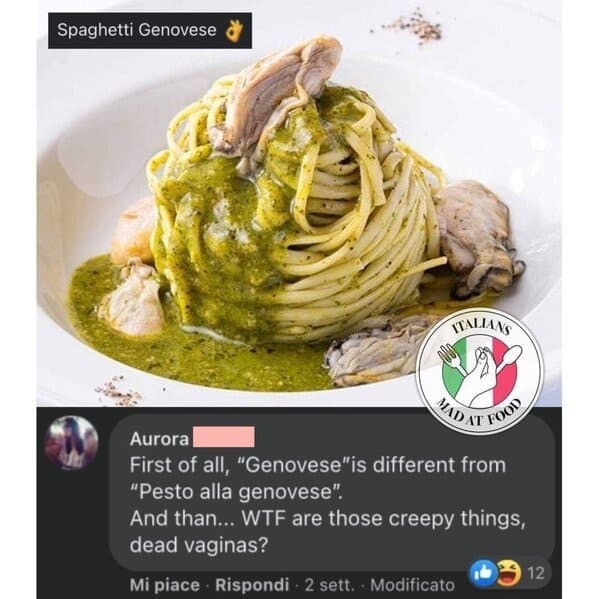 Italians getting mad at food, hilarious comments about bad cooking, Italian comments roasting food, bad Italian food, do not make pasta like that, mean people on the internet, funny pics of food