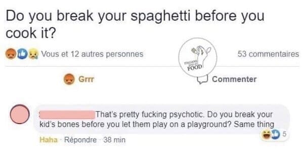 Italians getting mad at food, hilarious comments about bad cooking, Italian comments roasting food, bad Italian food, do not make pasta like that, mean people on the internet, funny pics of food