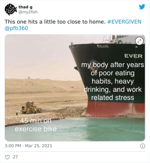 Funny Suez Canal memes, tweets about the stuck ship, boat stuck in the water, evergreen boat, shipping freight stuck in Egypt, funny hilarious pics of boat stuck