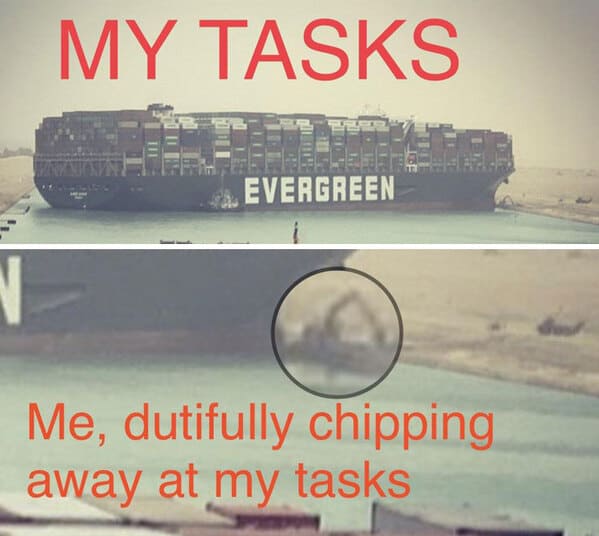 Funny Suez Canal memes, tweets about the stuck ship, boat stuck in the water, evergreen boat, shipping freight stuck in Egypt, funny hilarious pics of boat stuck