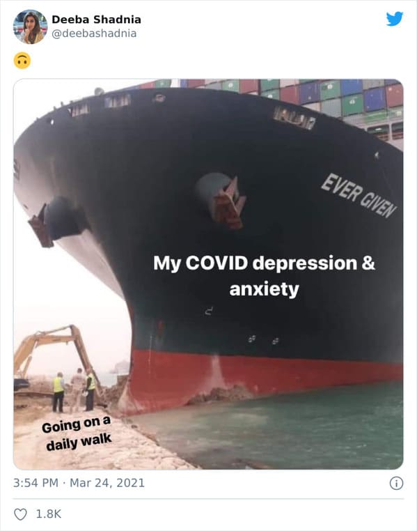 Funny Suez Canal memes, tweets about the stuck ship, boat stuck in the water, evergreen boat, shipping freight stuck in Egypt, funny hilarious pics of boat stuck