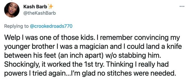 Parents catch kids doing dangerous stunts, stories of parents catching their children doing something dangerous, funny tweets about parenting, scary dangerous kid stories, lol