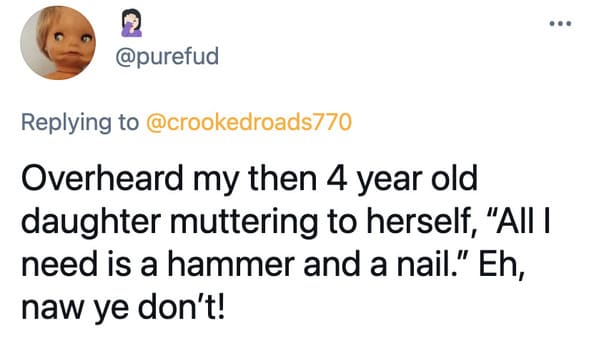 Parents catch kids doing dangerous stunts, stories of parents catching their children doing something dangerous, funny tweets about parenting, scary dangerous kid stories, lol