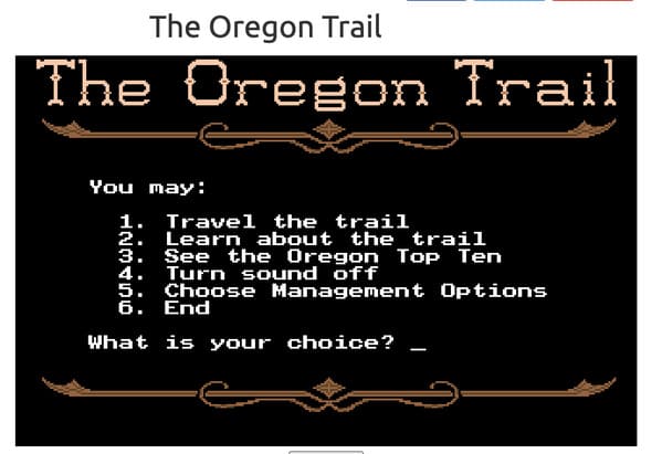 oregon trail original screen opening, best websites no one knows about, weird internet oddities, interesting internet sites, unknown websites, nostalgia