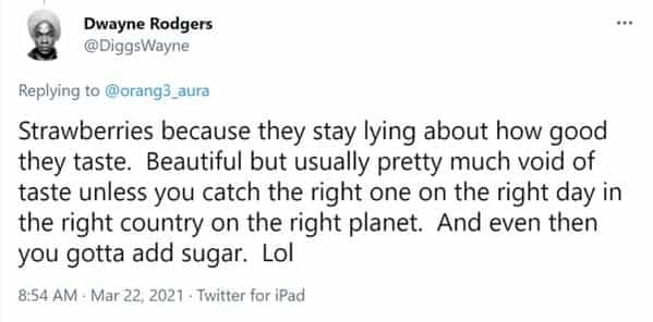 People debate the bottom tier fruits on a viral twitter thread, people talking about the worst food, fruit that is overrated, berries, grapefruit, funny hot takes