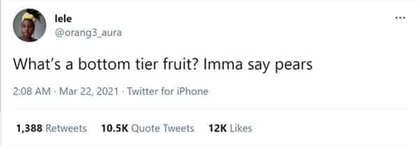 People debate the bottom tier fruits on a viral twitter thread, people talking about the worst food, fruit that is overrated, berries, grapefruit, funny hot takes