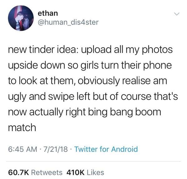 Funny dating self owns, embarrassing dating screenshots, tinder funny pics and profiles, self-deprecating jokes on dating apps, lol, funny pics, jokes, memes, reddit, r suicidebywords, comments