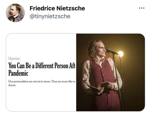 You can be a different person after the pandemic memes, funny tweets about changing personalities, split personality, funny jokes about NY Times Op ed, twitter game, challenge, NYT opinion section jokes, COVID