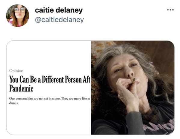 You can be a different person after the pandemic memes, funny tweets about changing personalities, split personality, funny jokes about NY Times Op ed, twitter game, challenge, NYT opinion section jokes, COVID