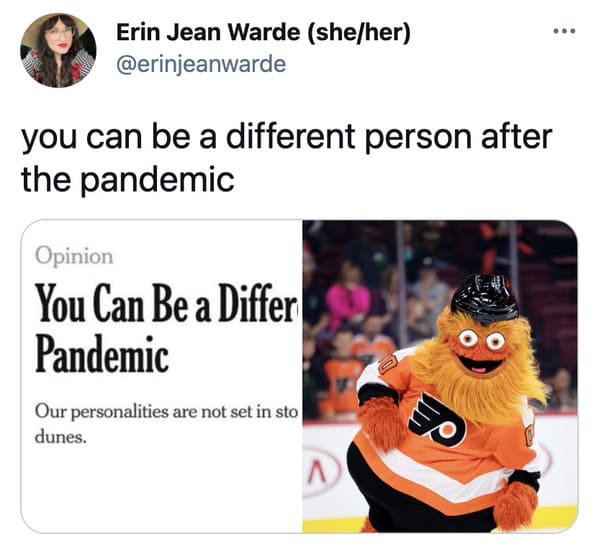 You can be a different person after the pandemic memes, funny tweets about changing personalities, split personality, funny jokes about NY Times Op ed, twitter game, challenge, NYT opinion section jokes, COVID