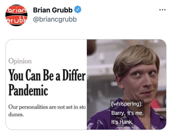 You can be a different person after the pandemic memes, funny tweets about changing personalities, split personality, funny jokes about NY Times Op ed, twitter game, challenge, NYT opinion section jokes, COVID
