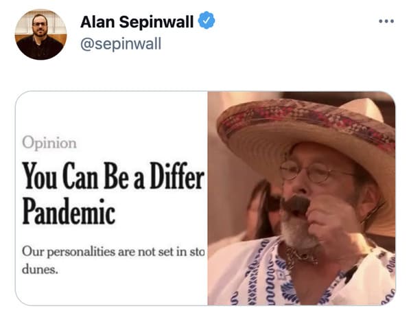 You can be a different person after the pandemic memes, funny tweets about changing personalities, split personality, funny jokes about NY Times Op ed, twitter game, challenge, NYT opinion section jokes, COVID