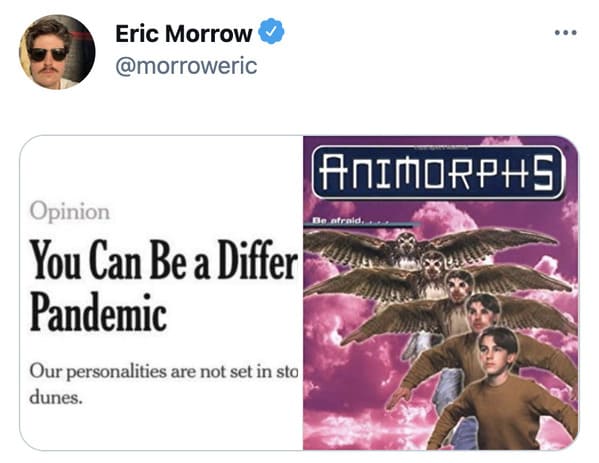 You can be a different person after the pandemic memes, funny tweets about changing personalities, split personality, funny jokes about NY Times Op ed, twitter game, challenge, NYT opinion section jokes, COVID