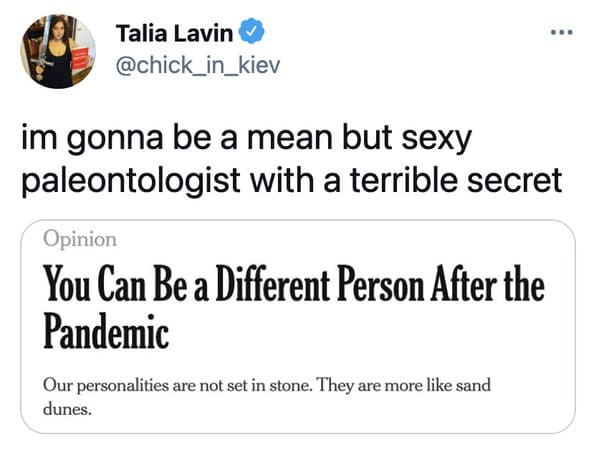 You can be a different person after the pandemic memes, funny tweets about changing personalities, split personality, funny jokes about NY Times Op ed, twitter game, challenge, NYT opinion section jokes, COVID