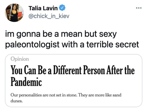 You can be a different person after the pandemic memes, funny tweets about changing personalities, split personality, funny jokes about NY Times Op ed, twitter game, challenge, NYT opinion section jokes, COVID